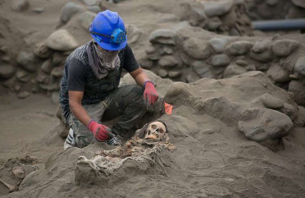 56 детских скелетов было найдено археологами в Перу.