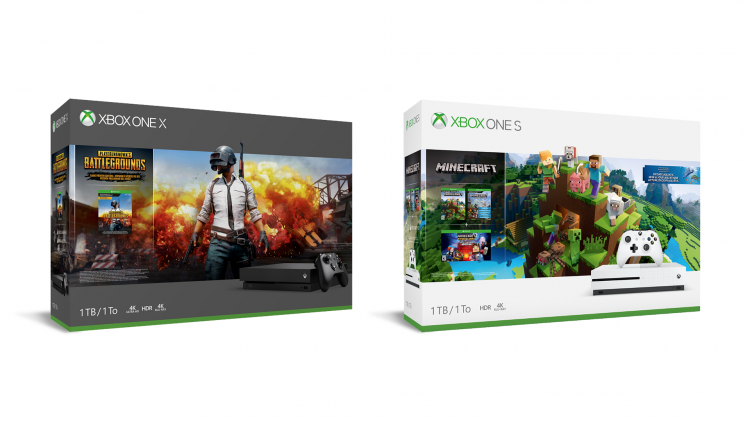 Комплекты Xbox One X PUBG и Xbox One S Minecraft появятся в продаже в России этим летом